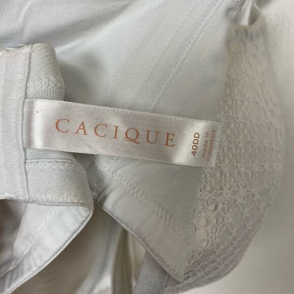 Cacique White Lace Smooth Balconette Underwire Bra 40DD - Picture 4 of 5